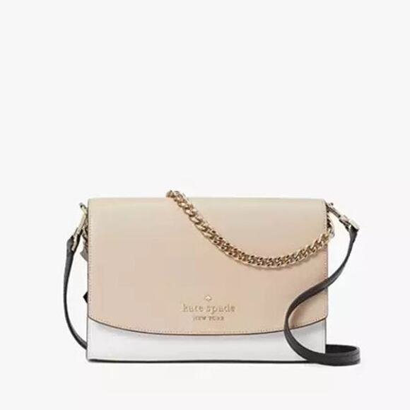 KATE SPADE Carson Convertible Crossbody Bag Warm Beige Multi Colorblock NEW - Picture 2 of 13